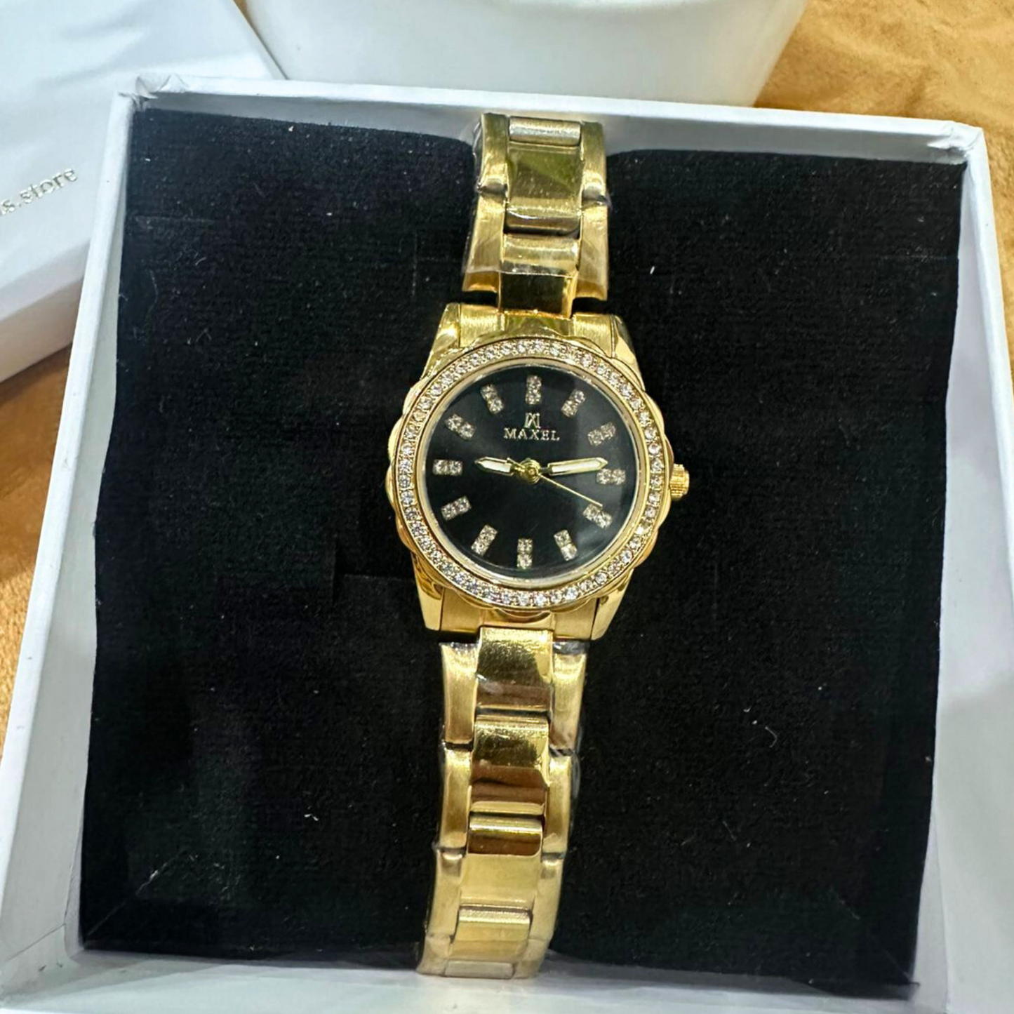 Premium Golden Crystal Studded Watch