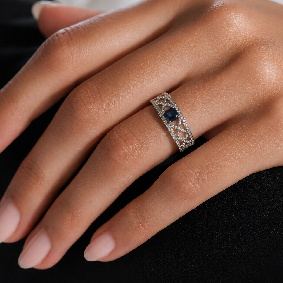 Stylish Blue Stone Ring