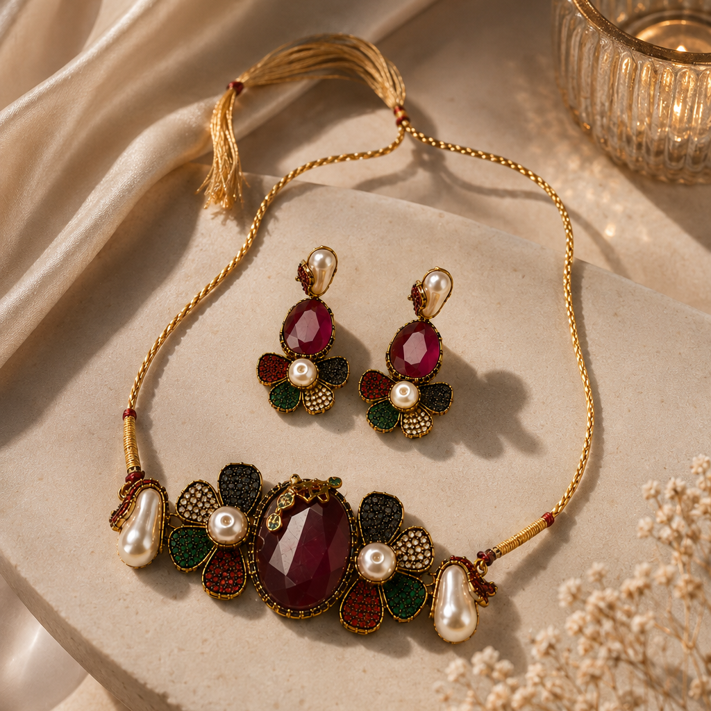 Colourful Stone Necklace Set