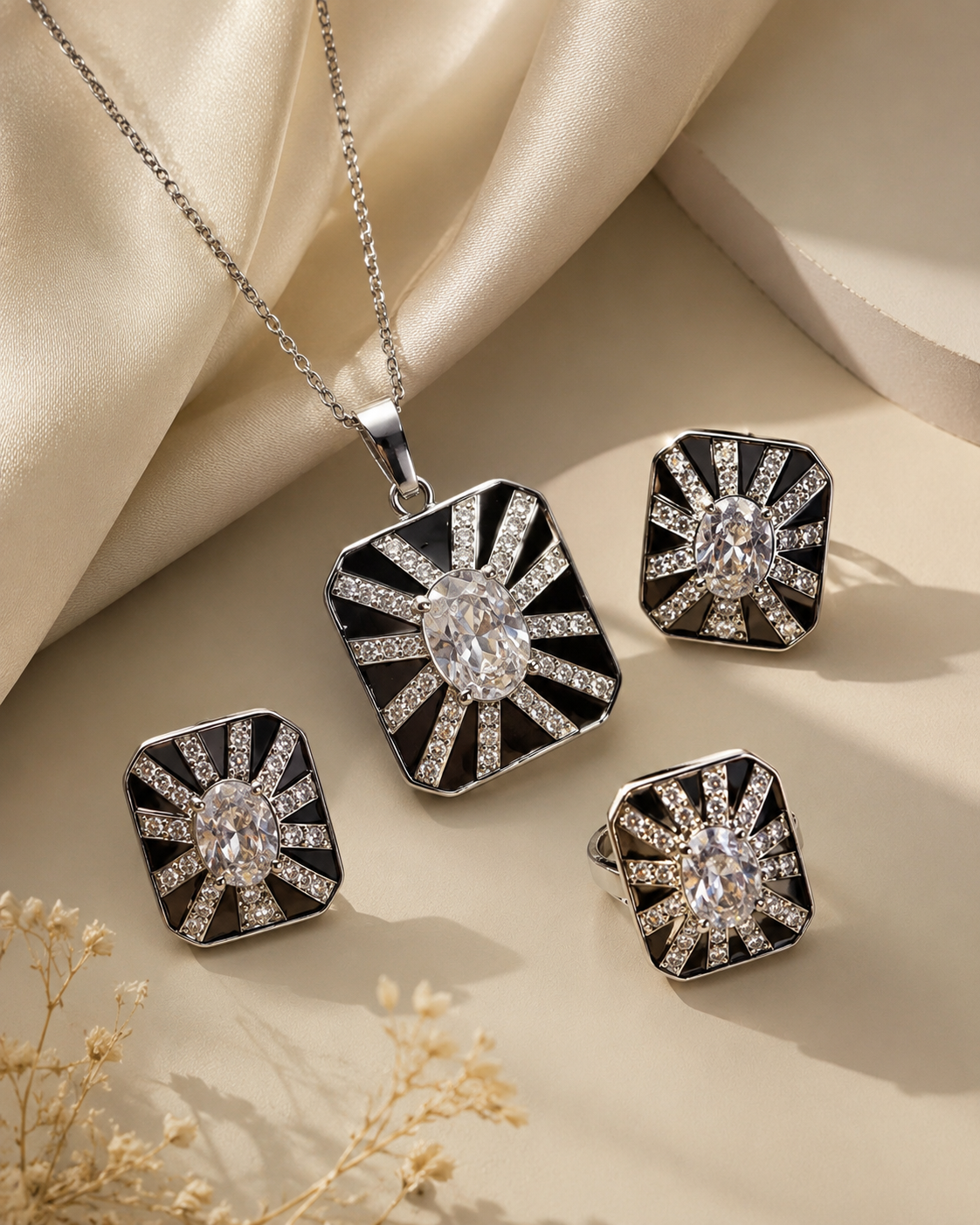 Premium Stone Studded Pendant Set