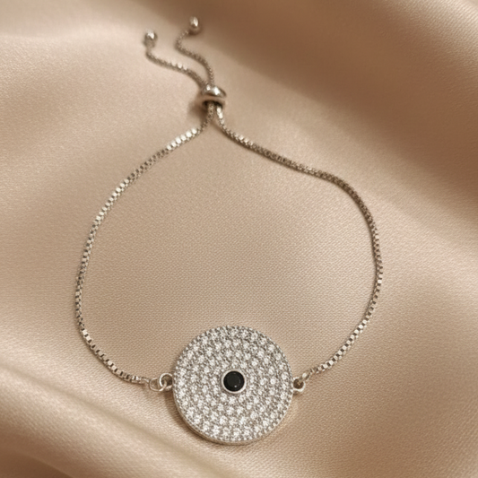 Elegant Silver Crystal Studded Bracelet