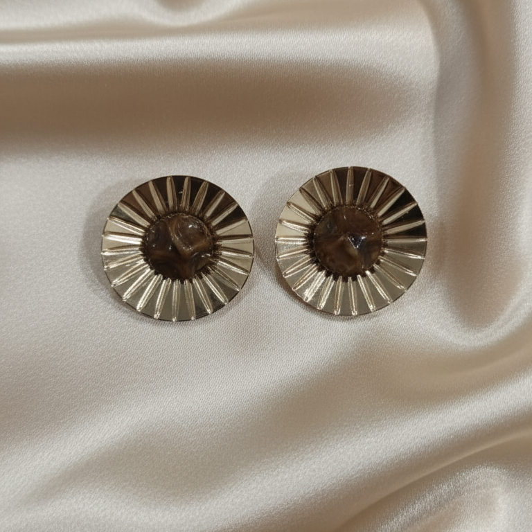 Stylish Golden Round Earrings