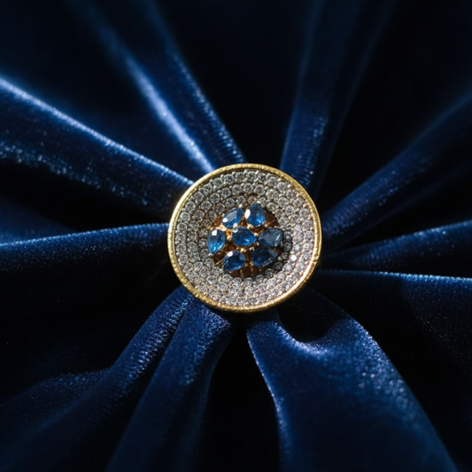 Elegant Gold Plated Zircon Studded Ring