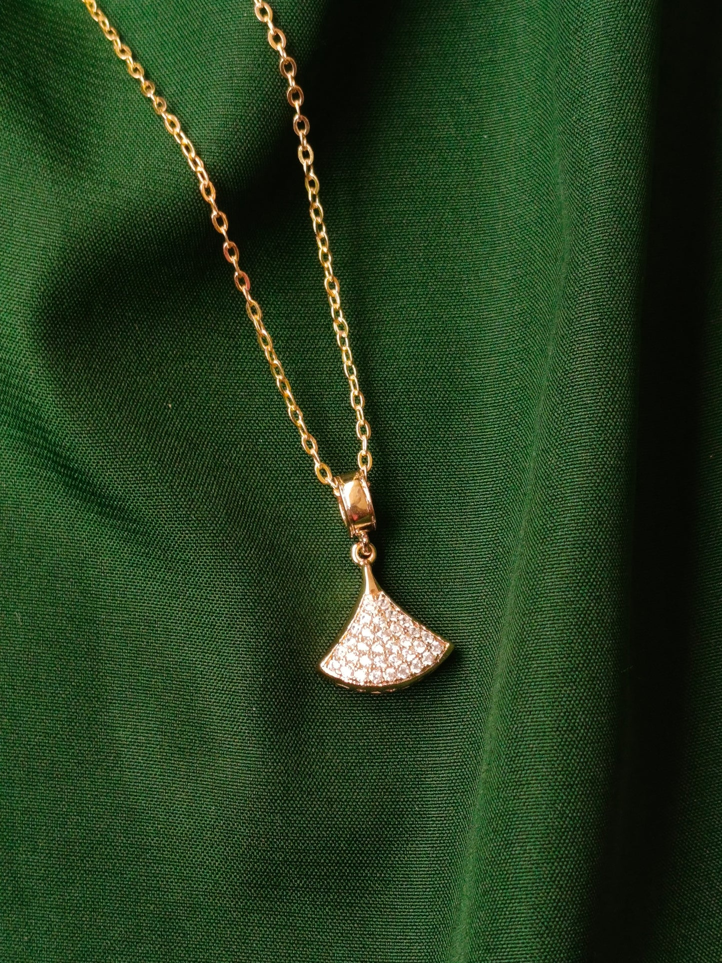 Elegant Golden Zircon Studded Pendant