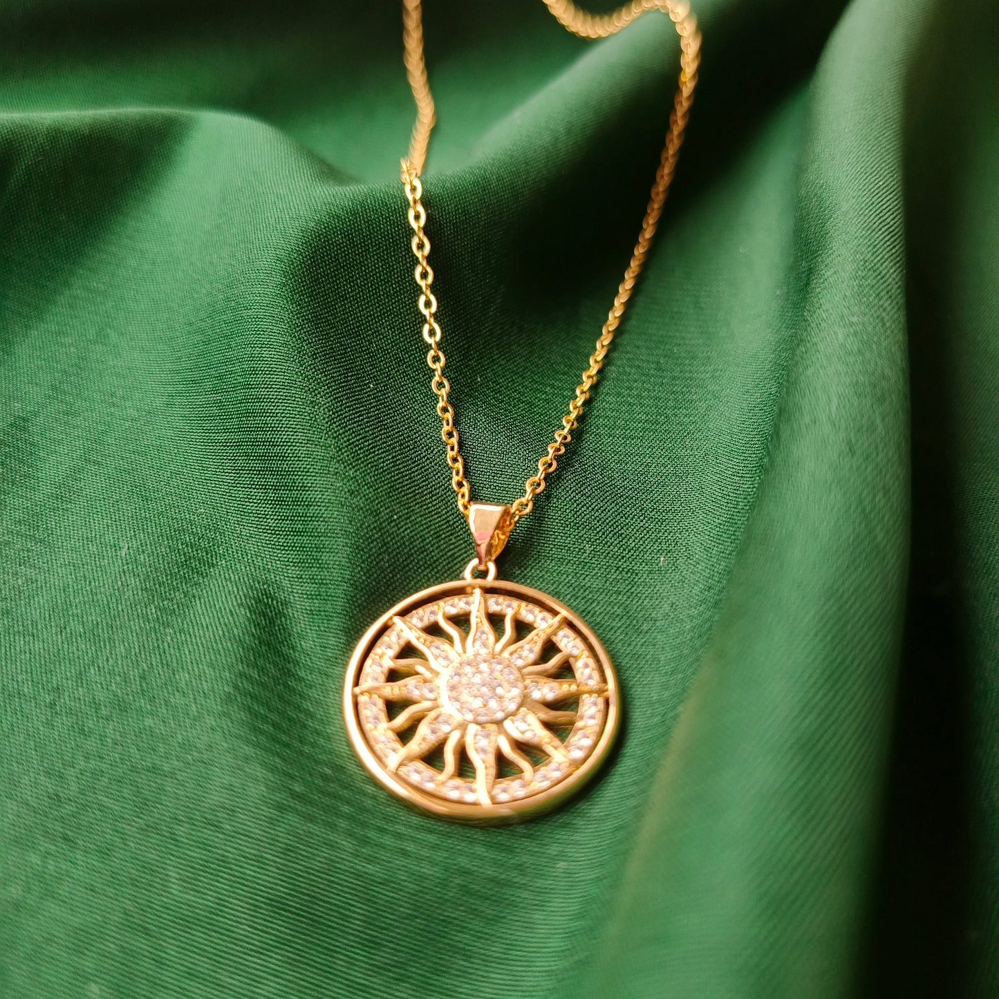 Golden Crystal Studded Pendant