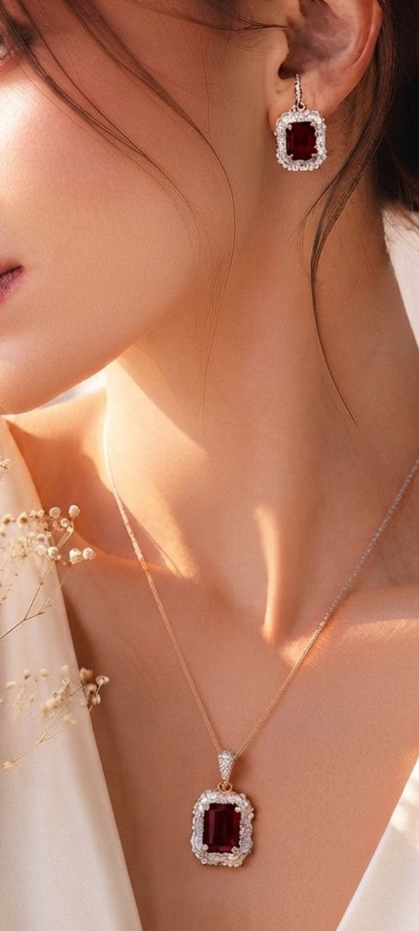 Elegant Zirconium Pendant Set