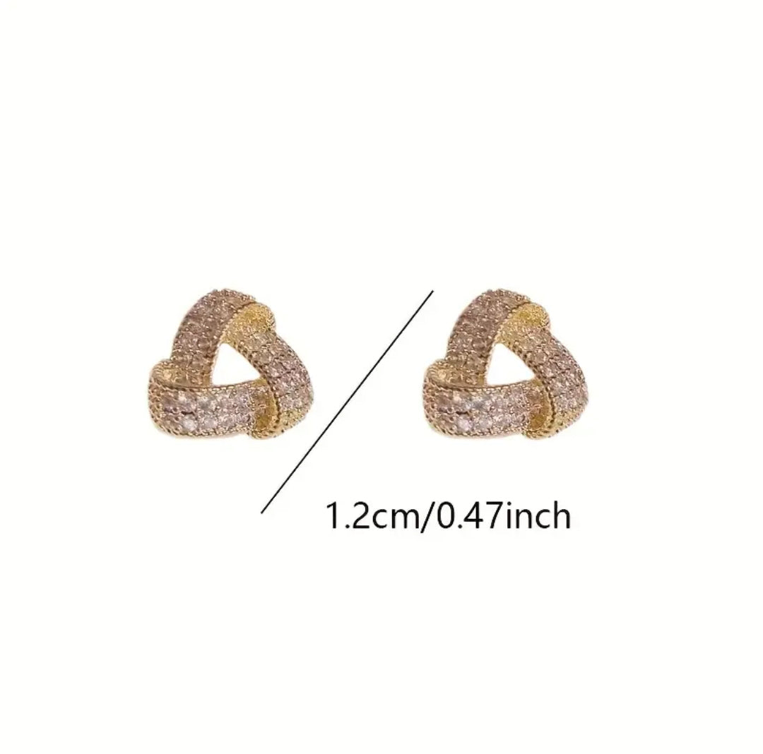 Zirconium Triangle Stud Earrings
