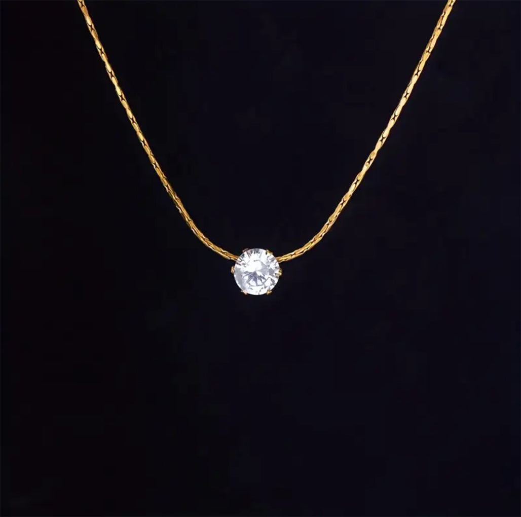 Elegant Golden Round Crystal Pendant