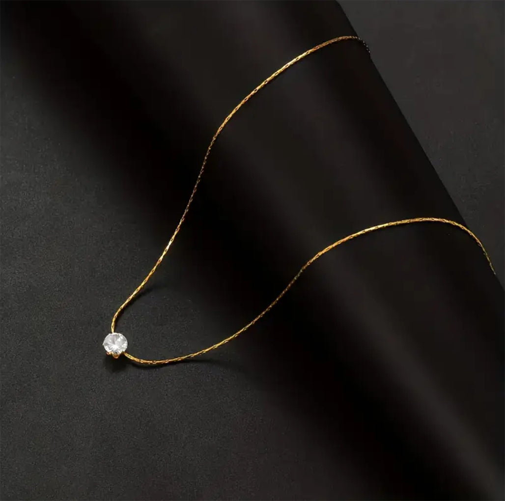 Elegant Golden Round Crystal Pendant