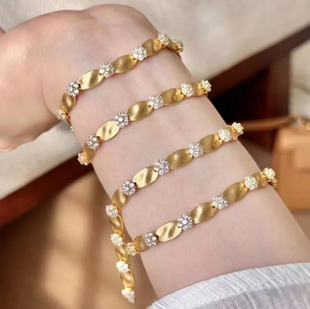 Premium Golden Zircon Studded Bracelet – ESSENTIAS