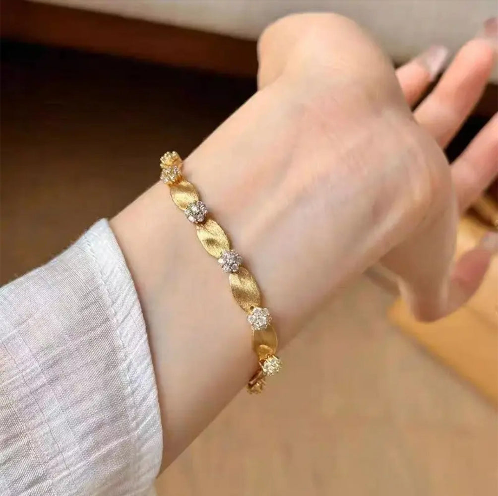 Premium Golden Zircon Studded Bracelet – ESSENTIAS
