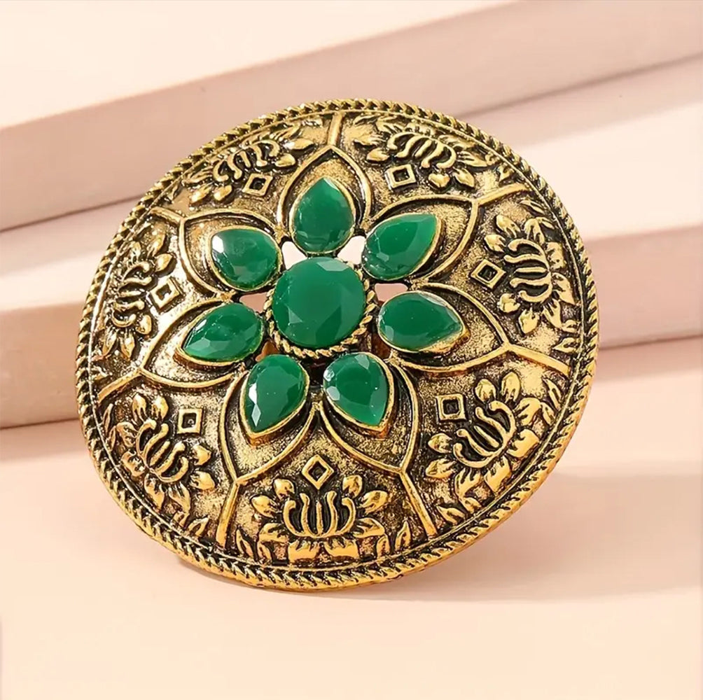 Stylish Traditional Ring – Elegant Ethnic Design for Women-ESSENTIAS