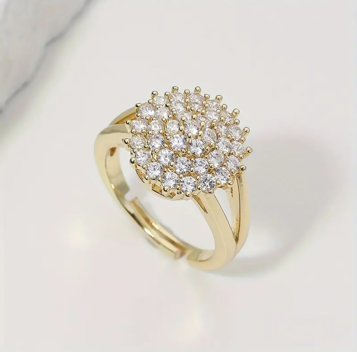 14K Golden Plated Floral Design Ring