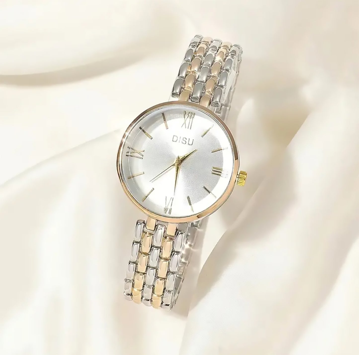Premium Golden and Silver Braided Watch
