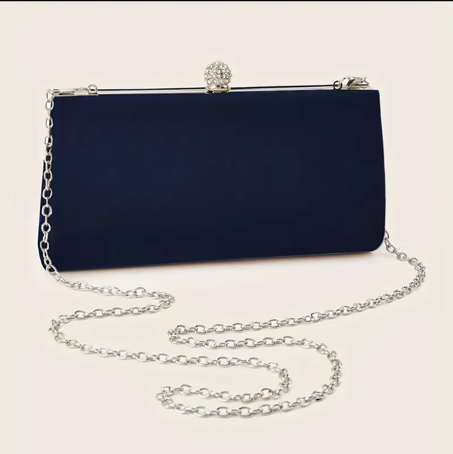 Blue Clutch With Sparkling Rhinestone _ ESSENTIAS
