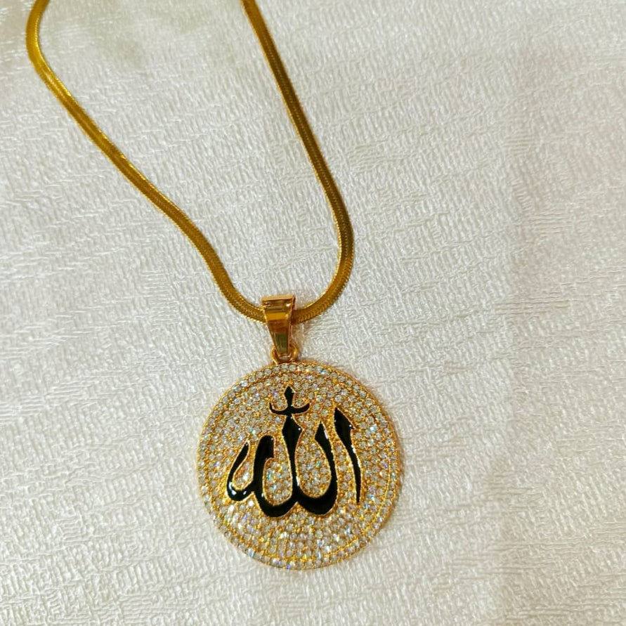 Classic Golden Crystal Studded Pendant