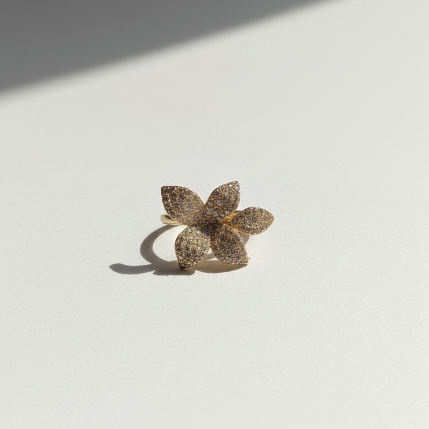 Premium Zircone Studded Flower Ring