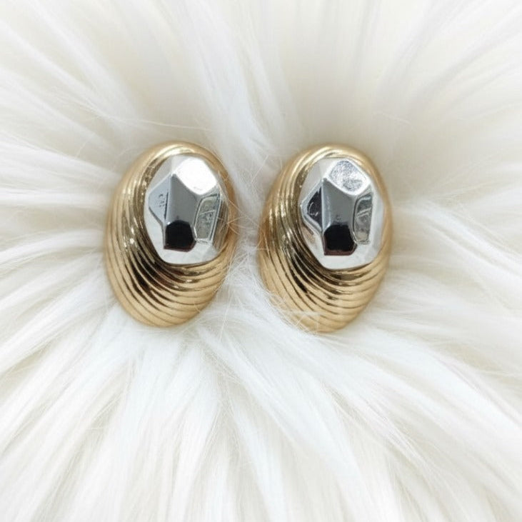 Stylish Gold & Shiny Silver Earrings