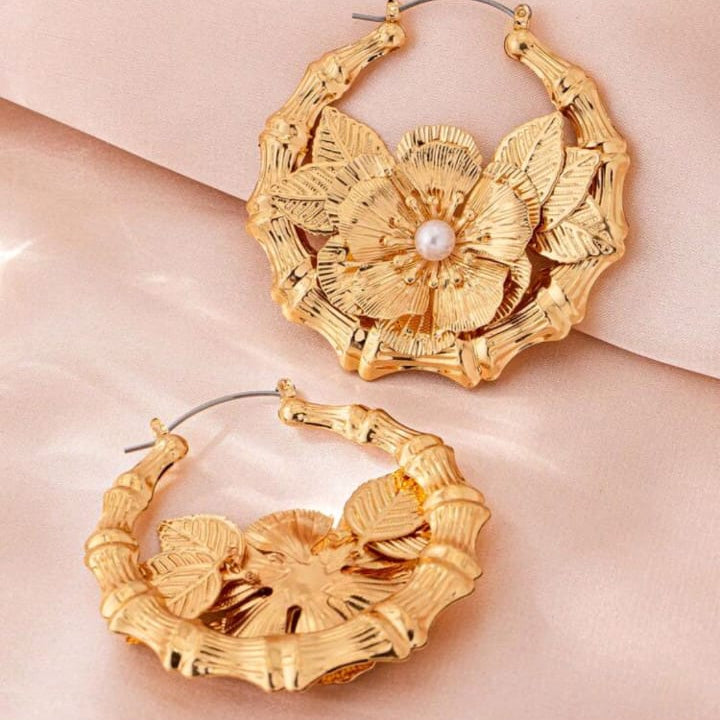 Super Big Bamboo Node Hoop Earrings