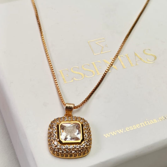 Premium Zircon Stuuded Pendant Set