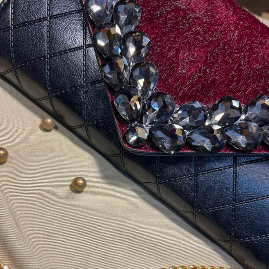Premium Black and Red Luxury Stone Bag