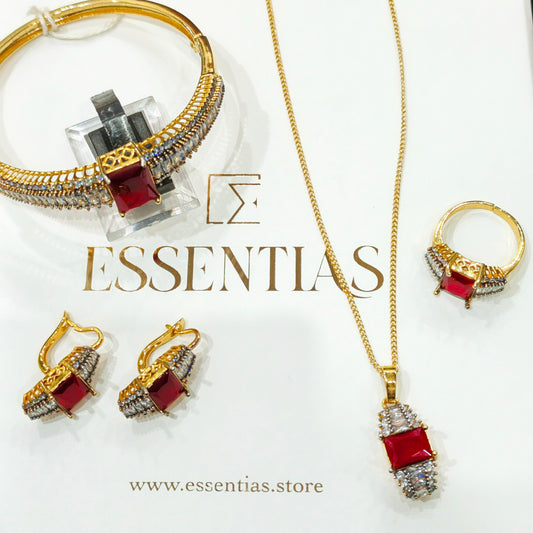 Premium Gold Plated Pendant Bracelet Set