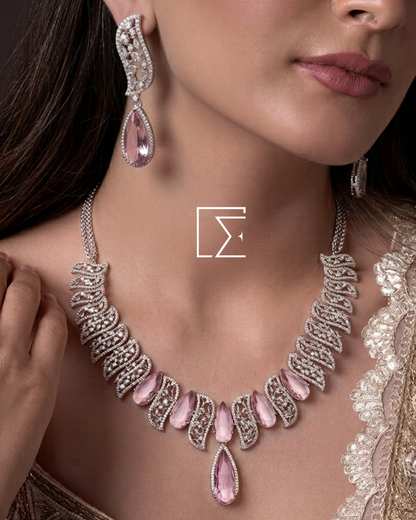 Elegant Crystal Zirconium Necklace Set