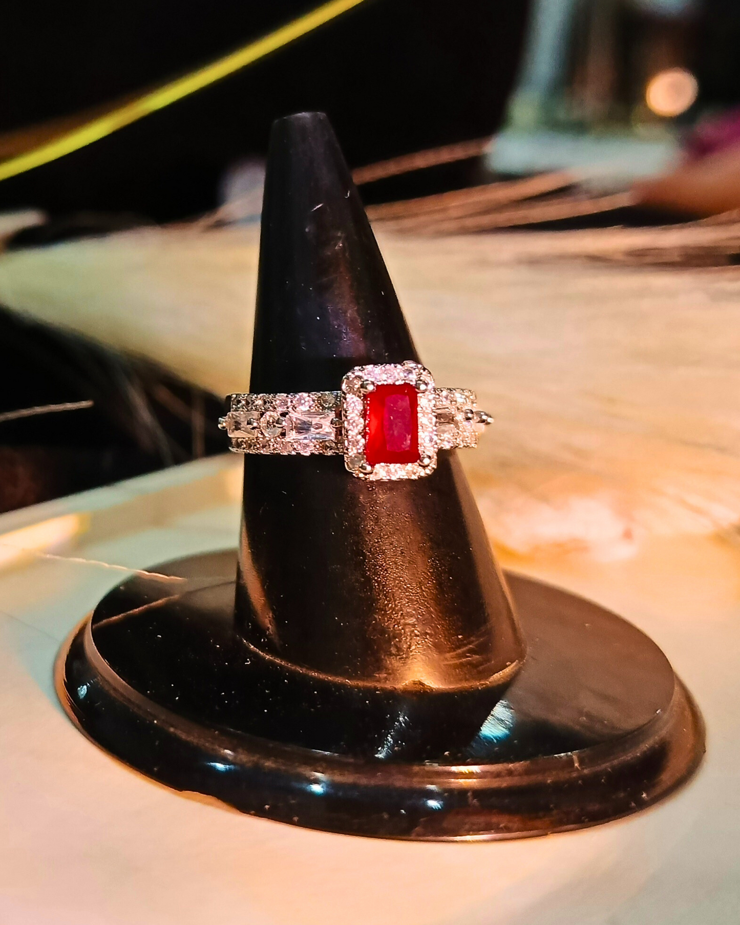 Red Cubic Zirconia Ring – Bold Sparkle with Elegant Design