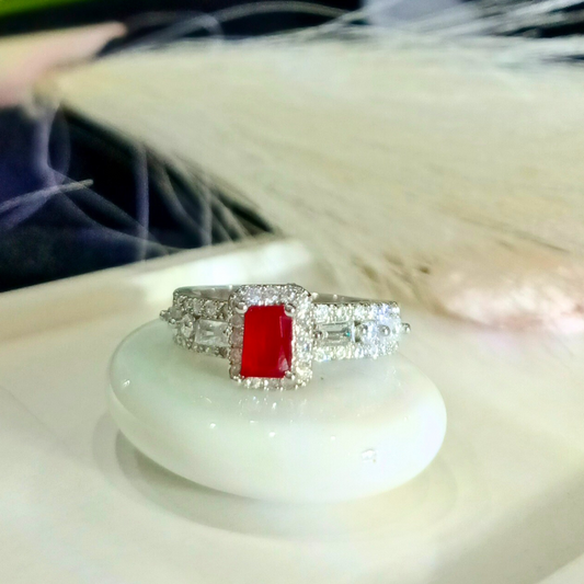 Red Cubic Zirconia Ring – Bold Sparkle with Elegant Design