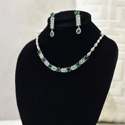 Premium Green Crystals Necklace Set