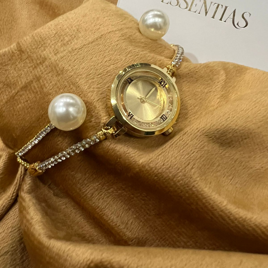 Trendy Wristwatch & Bracelet Set – Stylish Timepiece Gift Set