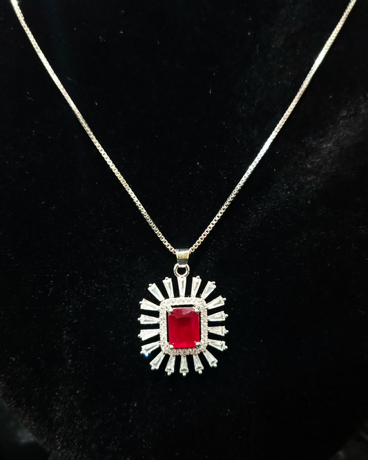 Trendy Zircon Studded Pendant Set