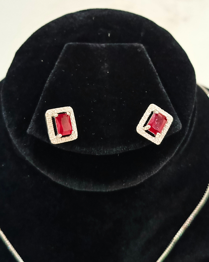 Trendy Zircon Studded Pendant Set