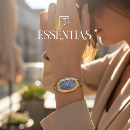 Premium Crystal Studded Blue Dial Watch