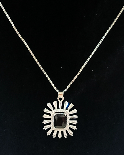 Trendy Zircon Studded Pendant Set