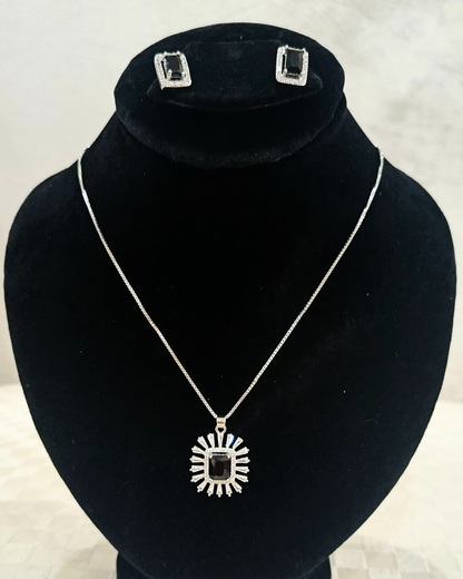 Trendy Zircon Studded Pendant Set