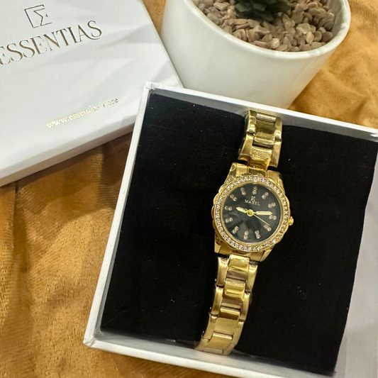 Premium Golden Crystal Studded Watch