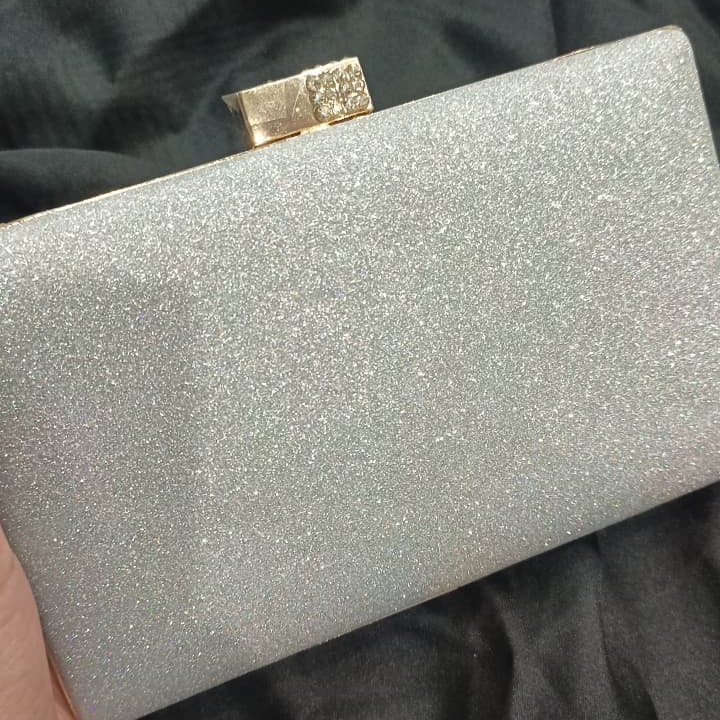 Luxury Silver Stone Clutch