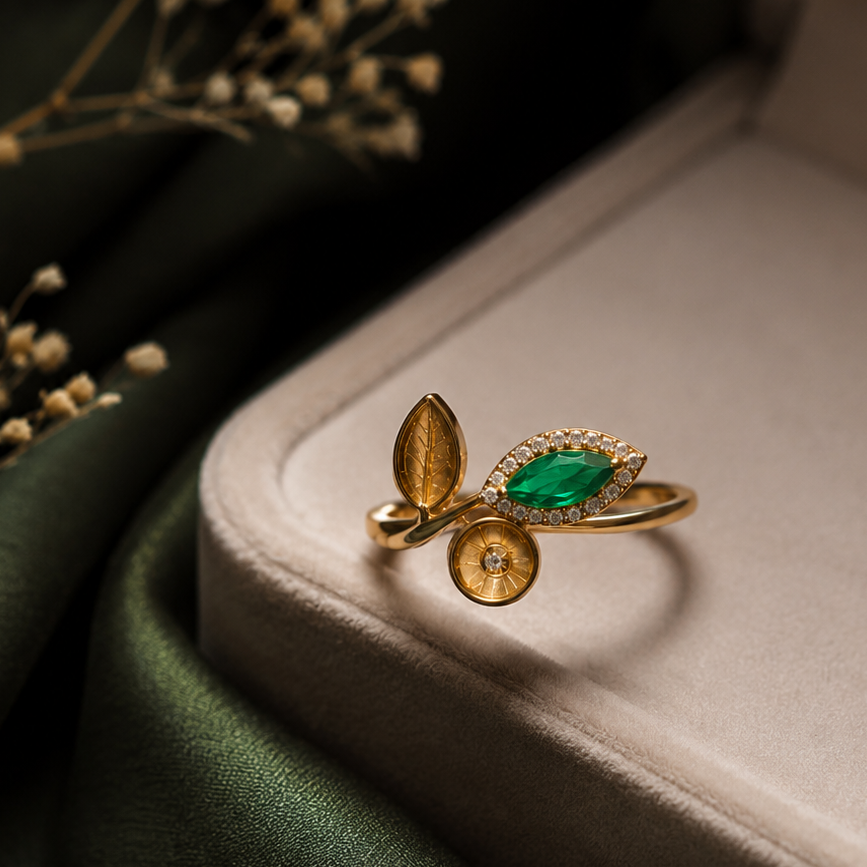 Golden Leaf Ring