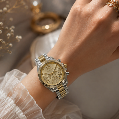 Premium Gold & Silver MK Watch for Women