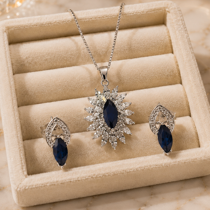 Blue Zirconium Pendant Set