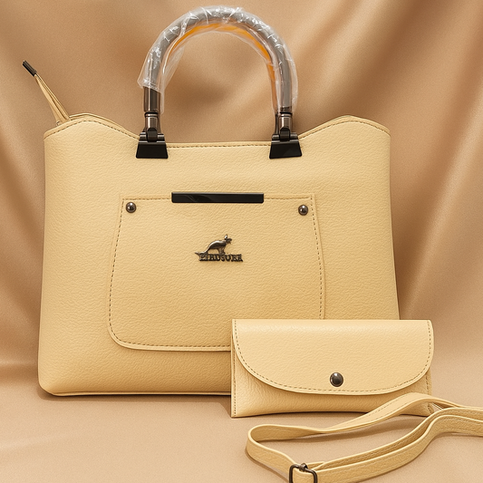 2Pcs Beige Handbag Set