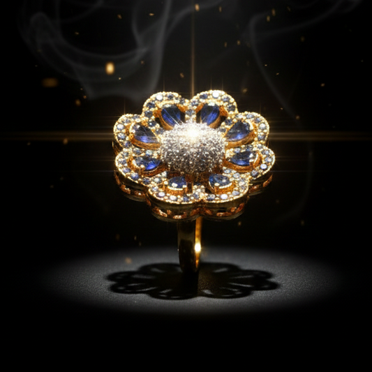 Luxury Blue Crystal Zircon Ring