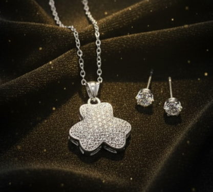 Elegant Crystal Studded Pendant Set