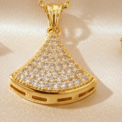 Elegant Golden Zircon Pendant