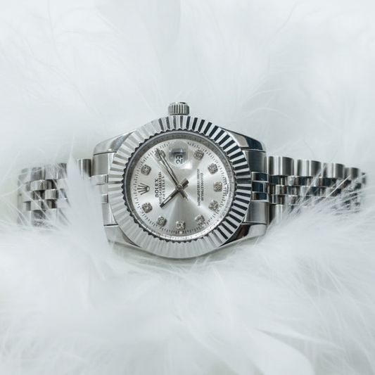 Luxury Silver Rolex Watch