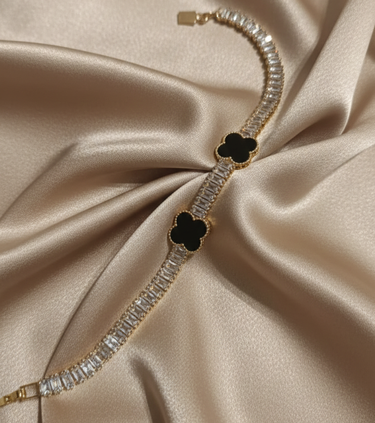 Luxury Black Silver Crystal Bracelet