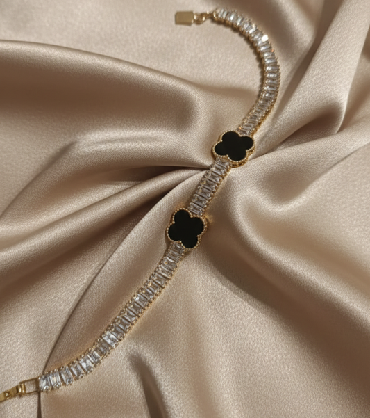 Luxury Black Silver Crystal Bracelet