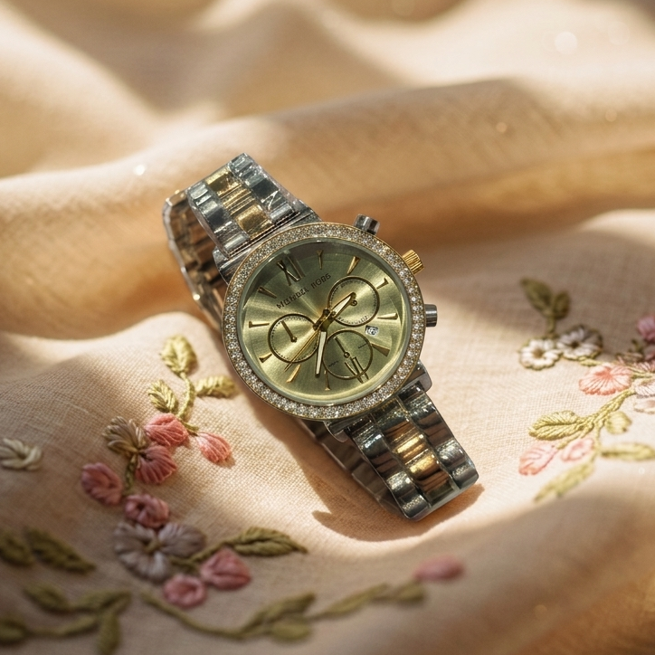 Premium Stone Studded MK Watch For Women