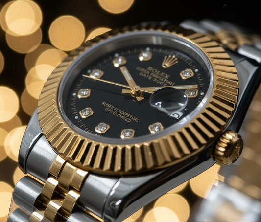 Premium Silver Gold Rolex Watch